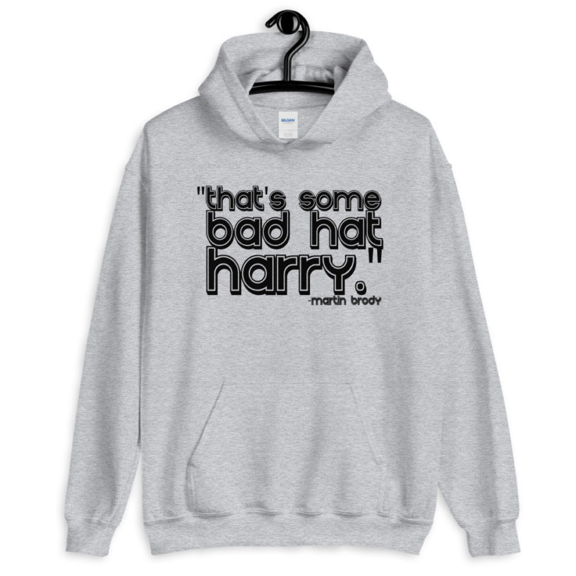 That's some bad hat Harry.	Jaws Unisex Hoodie - Image 2