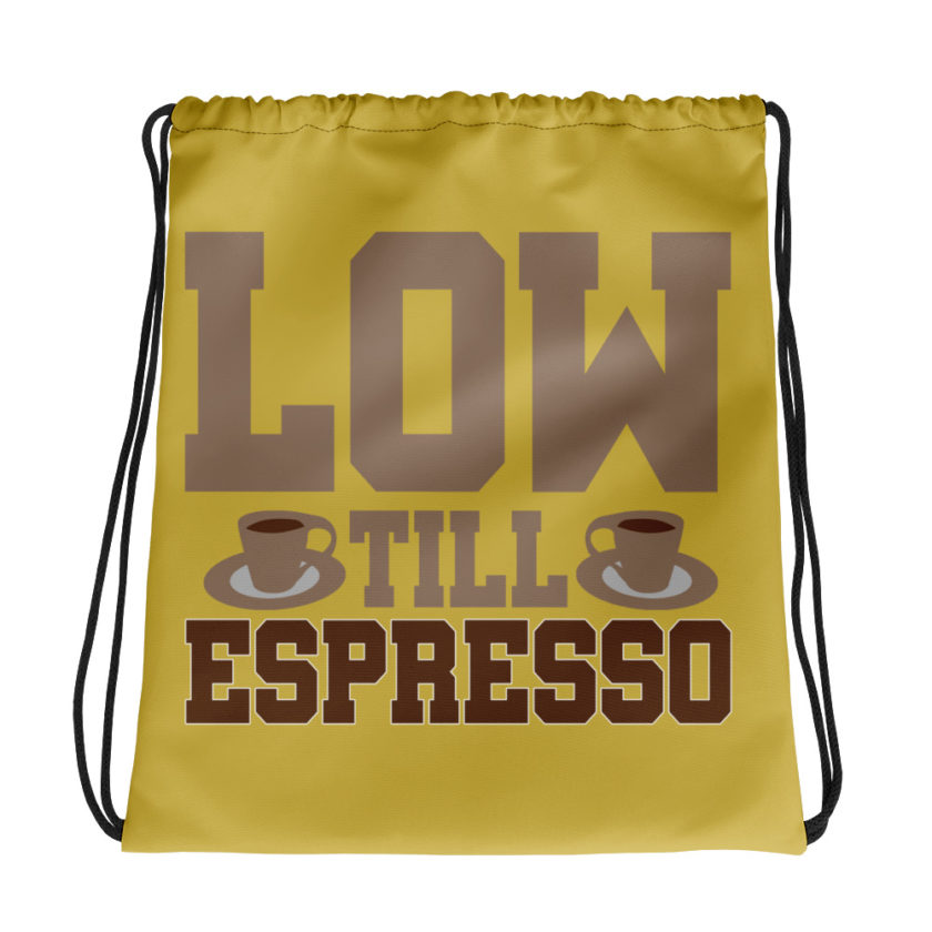 Low till espresso Drawstring bag