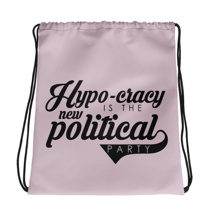 Hypo-cracy is the new political party  Drawstring bag