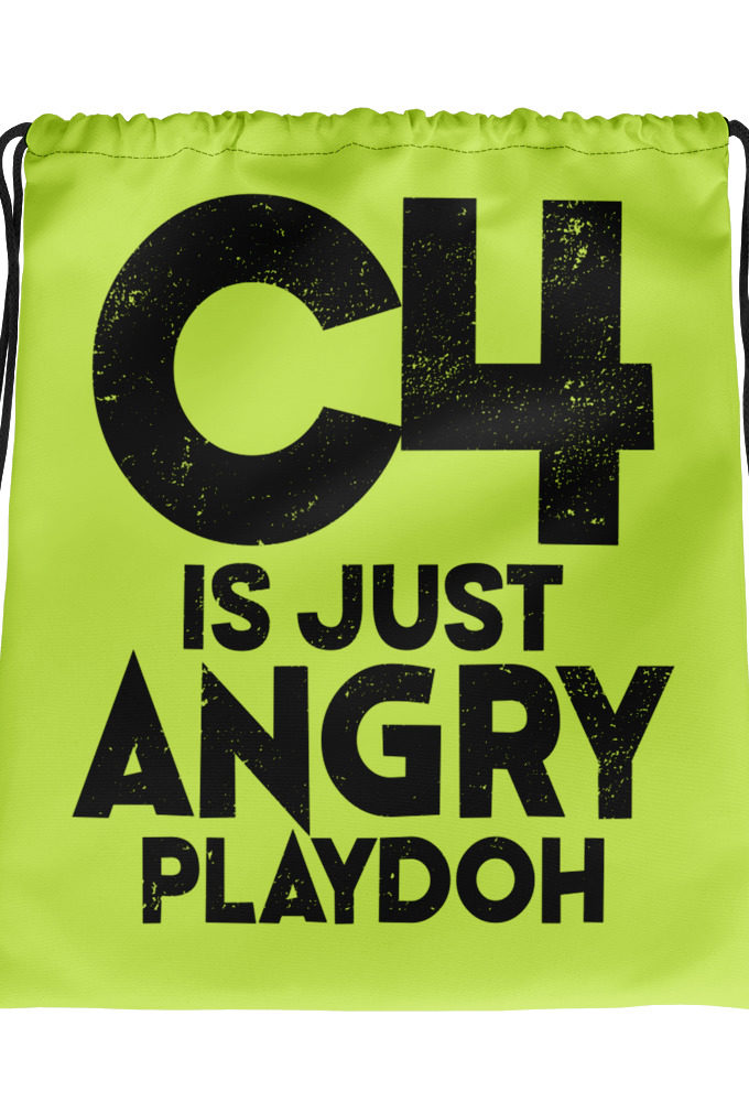C4 is just angry playdoh Drawstring bag