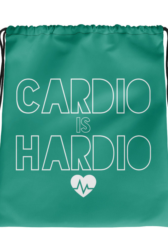 Cardio is Hardio Drawstring bag