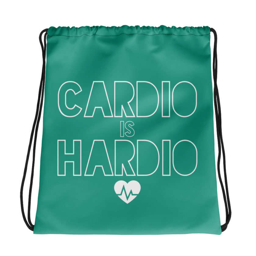 Cardio is Hardio Drawstring bag