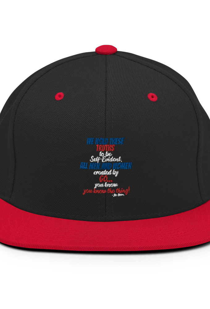 We hold these truths to be self evident,  All men and women created by the go you know, you know the thing! Snapback Hat
