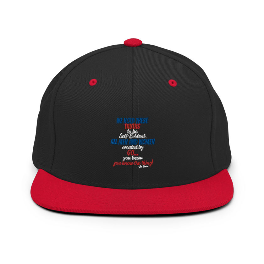 We hold these truths to be self evident,  All men and women created by the go you know, you know the thing! Snapback Hat