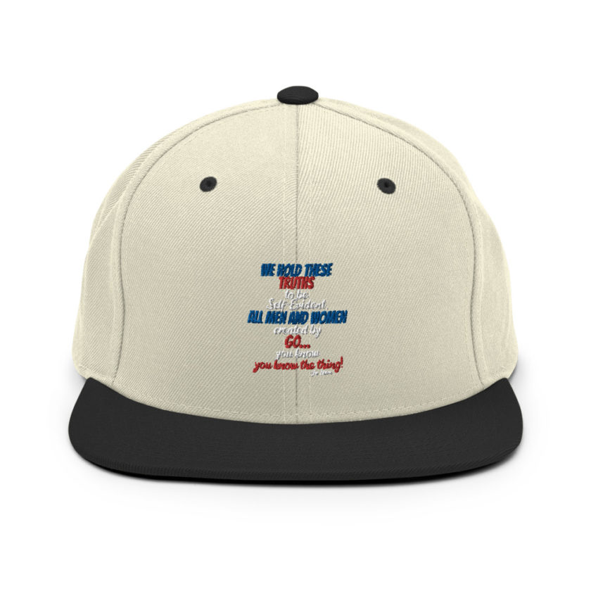 We hold these truths to be self evident,  All men and women created by the go you know, you know the thing! Snapback Hat - Image 20