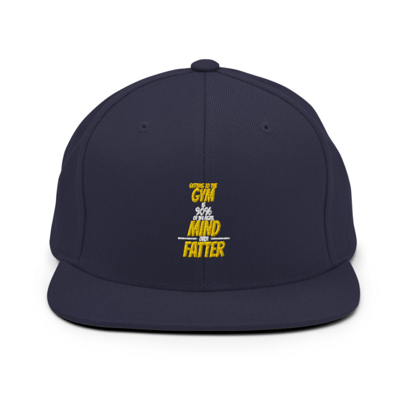 Getting to the gym is 90% of the fight, Mind over Fatter. Snapback Hat - Image 10