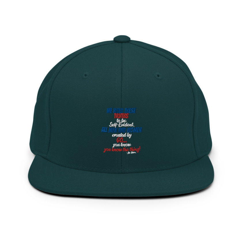 We hold these truths to be self evident,  All men and women created by the go you know, you know the thing! Snapback Hat - Image 11
