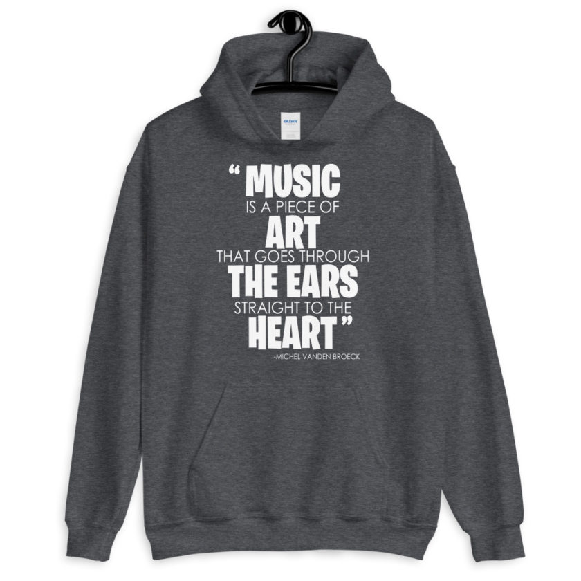 Music is a piece of art that goes through the ears straight to the heart Unisex Hoodie - Image 5