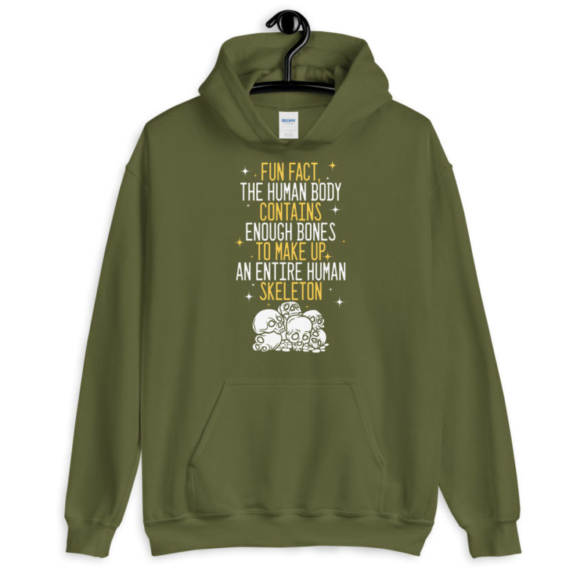 Fun fact, the human body contains enough bones to make up an entire human skeleton.  Unisex Hoodie - Image 7