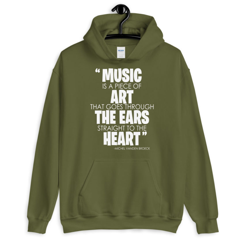 Music is a piece of art that goes through the ears straight to the heart Unisex Hoodie - Image 7