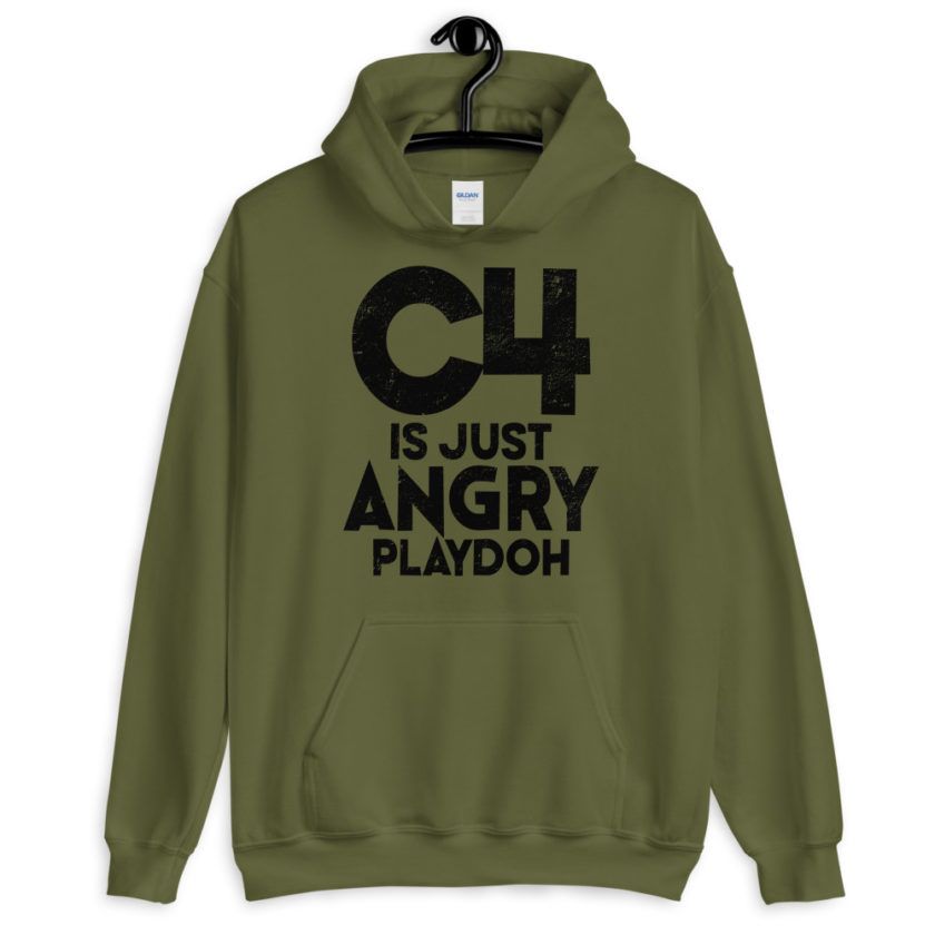 C4 is just angry playdoh  Unisex Hoodie - Image 3
