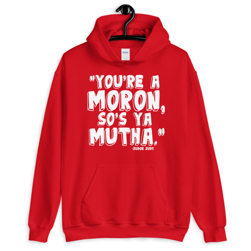 You're a moron and so's ya mutha.  Unisex Hoodie - Image 4