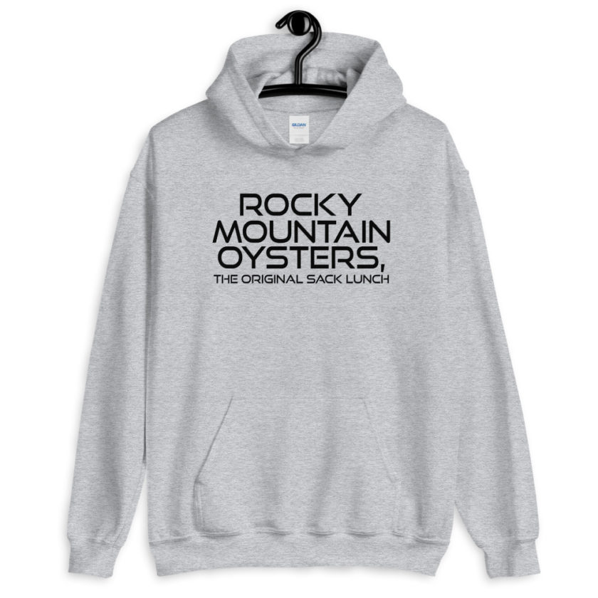 Rocky Mountain Oysters, the original sack lunch.  Unisex Hoodie - Image 5