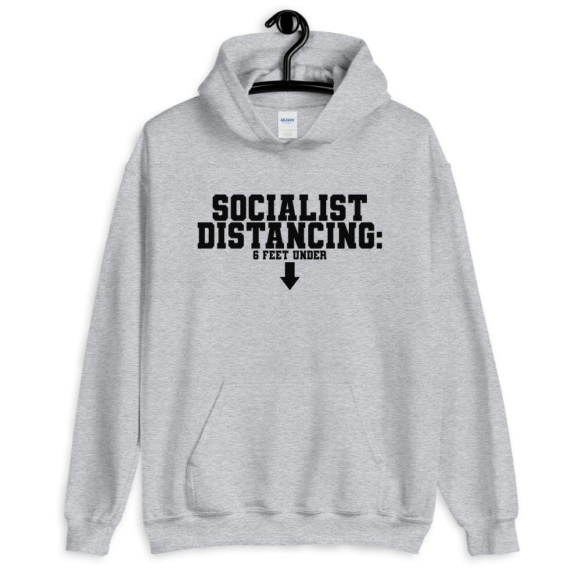 Socialist Distancing: 6 feet under  Unisex Hoodie - Image 6