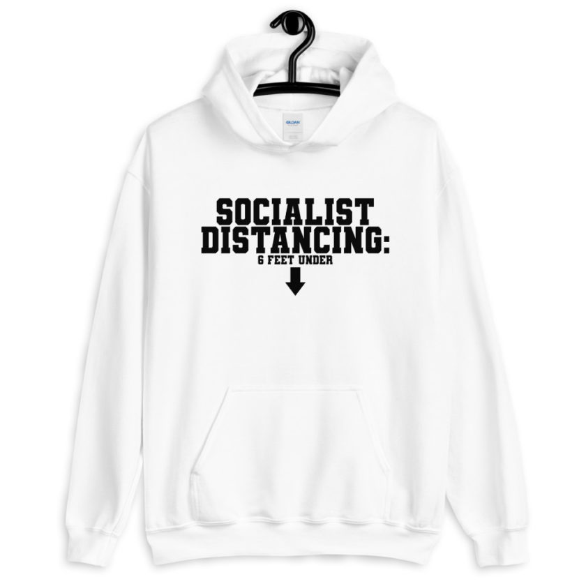 Socialist Distancing: 6 feet under  Unisex Hoodie - Image 8