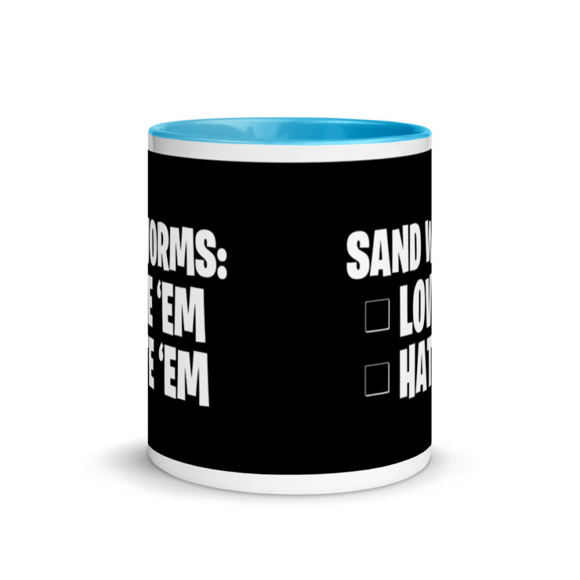 Sand Worms: Love Em Hate em Mug with Color Inside - Image 11