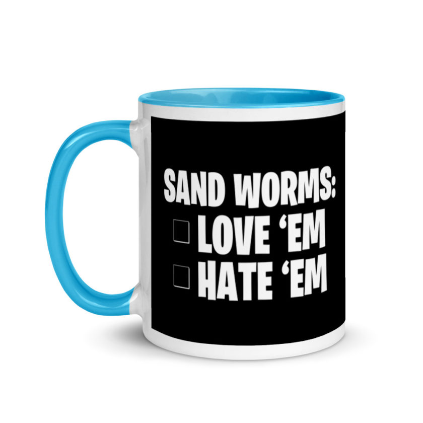 Sand Worms: Love Em Hate em Mug with Color Inside - Image 12