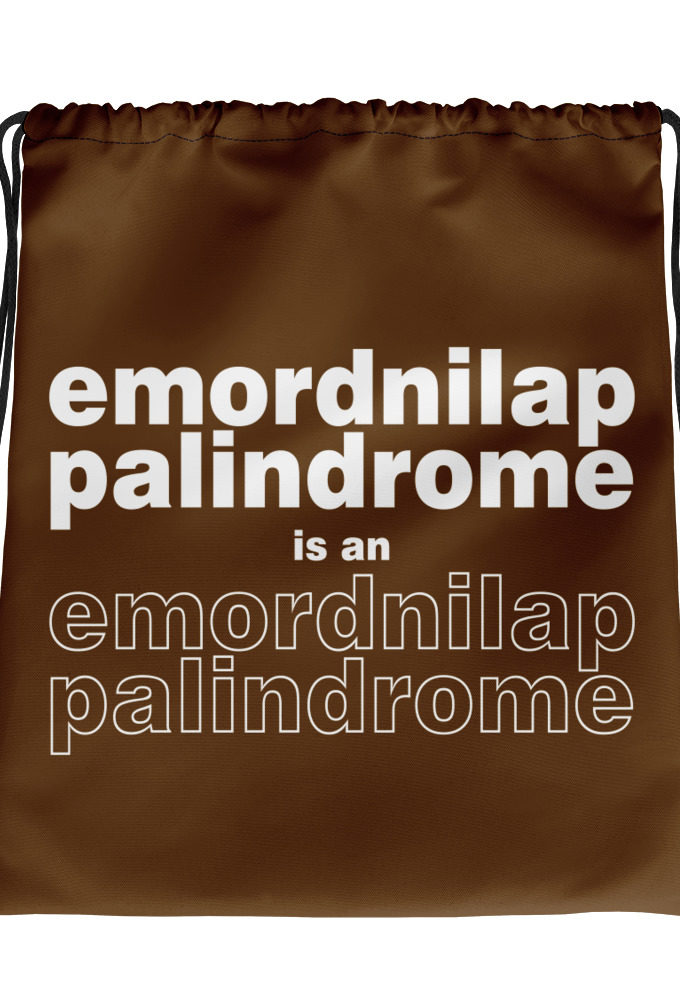 emordnilap palindrome is an emordnilap palindrome Drawstring bag