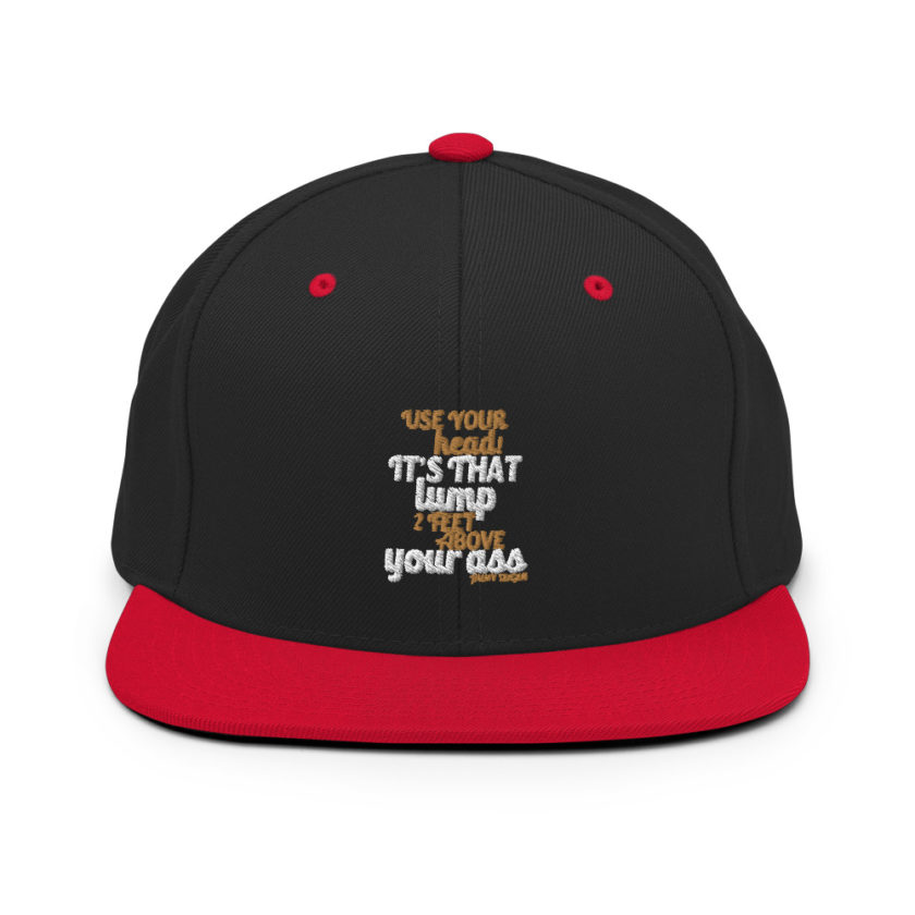 Use your Head! Its that lump 2 feet above your ass!	Jimmy Dugan Snapback Hat - Image 4