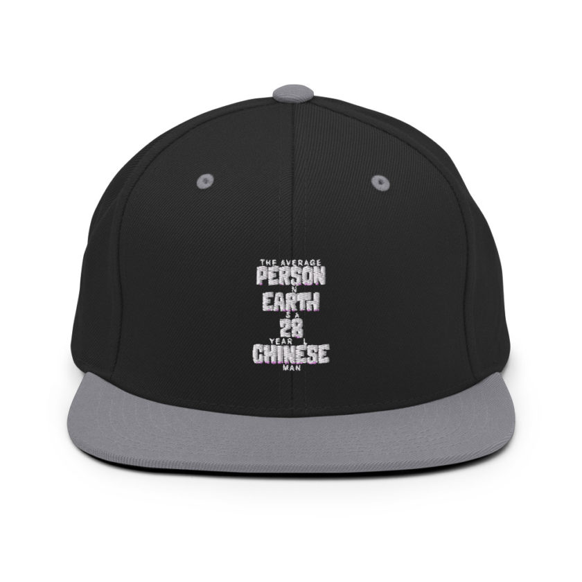 The average person on earth is a 28 year old Chinese man Snapback Hat - Image 7