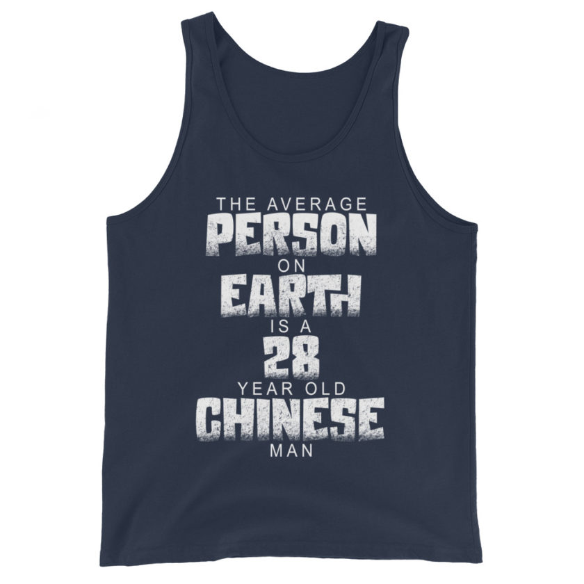 The average person on earth is a 28 year old Chinese man Unisex Tank Top - Image 3