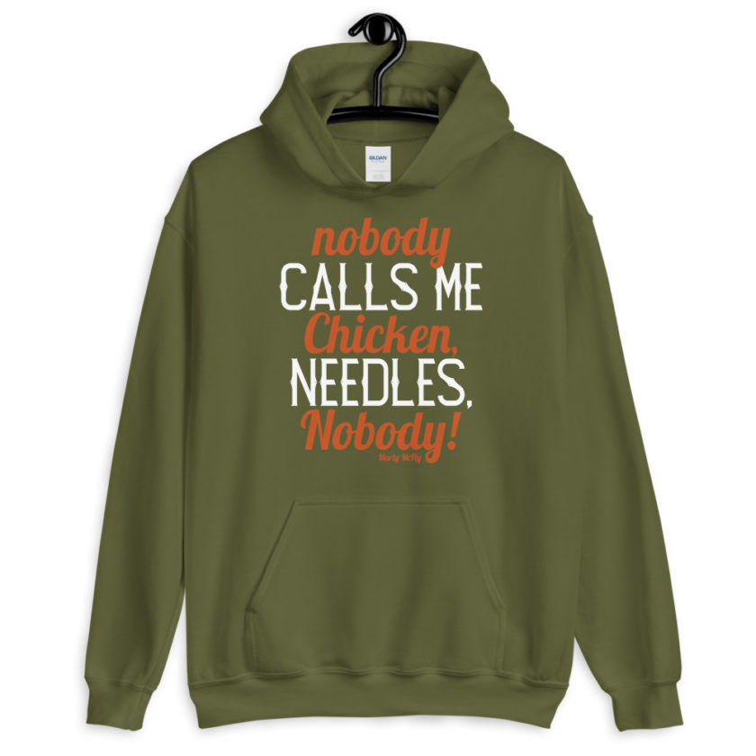 Nobody calls me chicken needles, nobody! - Marty McFly Unisex Hoodie - Image 7