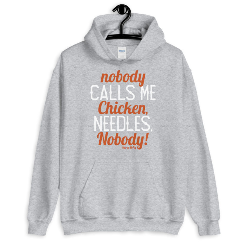 Nobody calls me chicken needles, nobody! - Marty McFly Unisex Hoodie - Image 9
