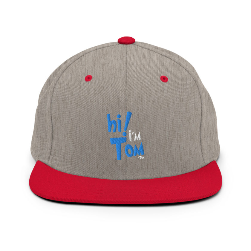 Hi I'm tom  Snapback Hat - Image 8