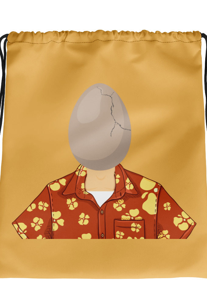 Egg head from 50 firsts dates Drawstring bag