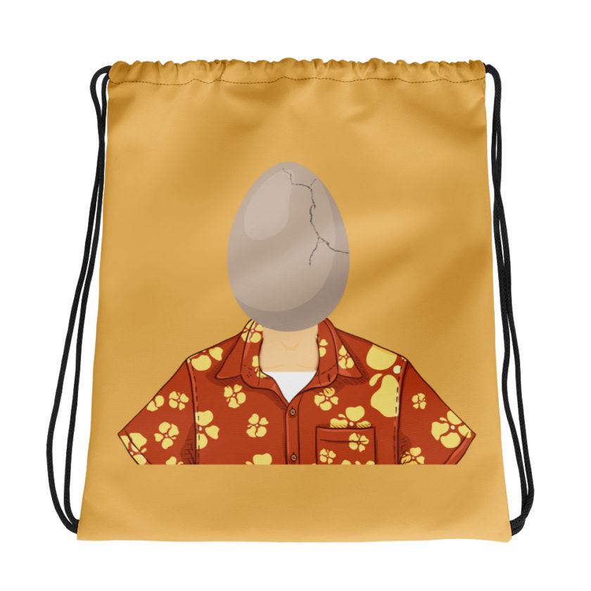 Egg head from 50 firsts dates Drawstring bag