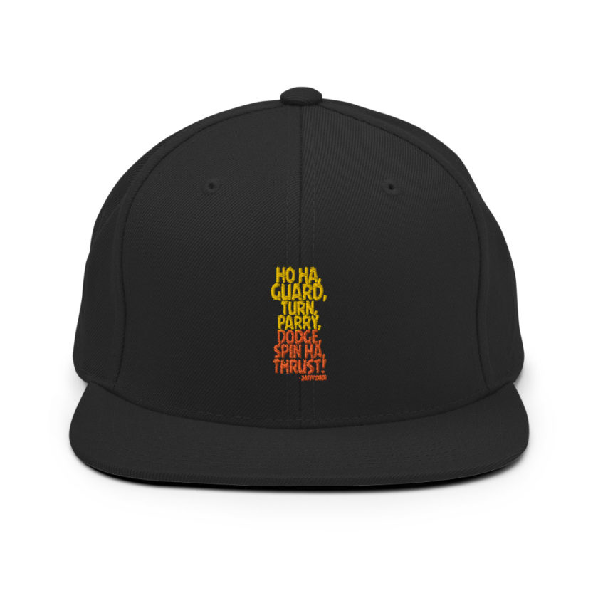Ho ha, guard, turn, parry, dodge, spin ha, thrust! - Daffy Duck Snapback Hat - Image 3