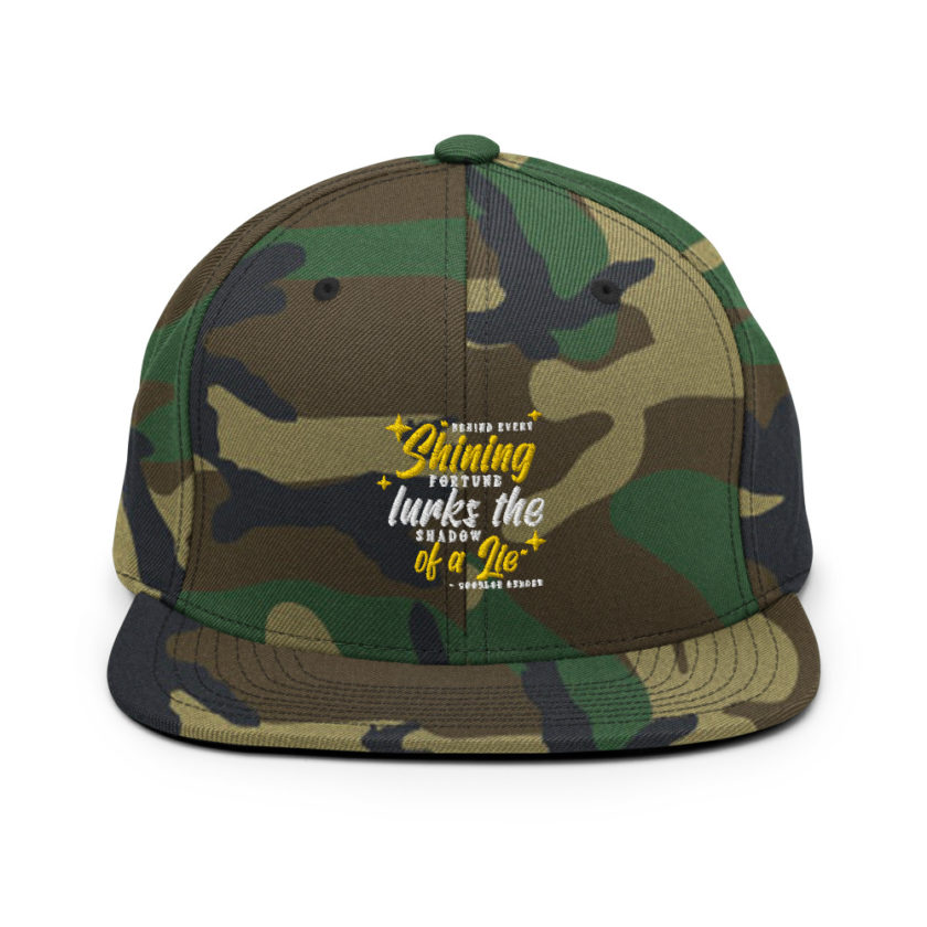 Behind every shining fortune lurks the shadow of a lie Bender Snapback Hat - Image 13