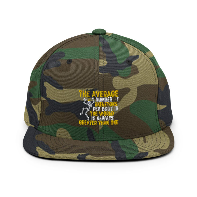 The average number of skeletons per body in the world is always greater than one. Snapback Hat - Image 13
