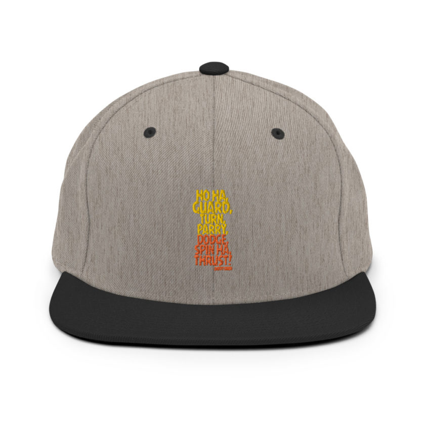 Ho ha, guard, turn, parry, dodge, spin ha, thrust! - Daffy Duck Snapback Hat - Image 16