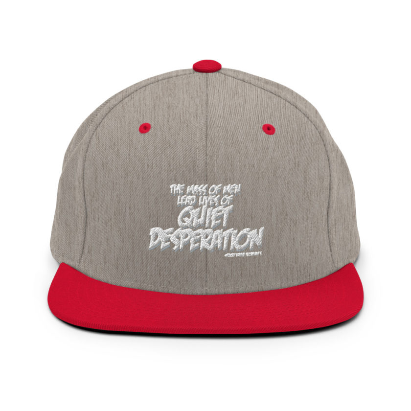 The mass of men lead lives of quiet desperation -Henry David Thoreau Snapback Hat - Image 17