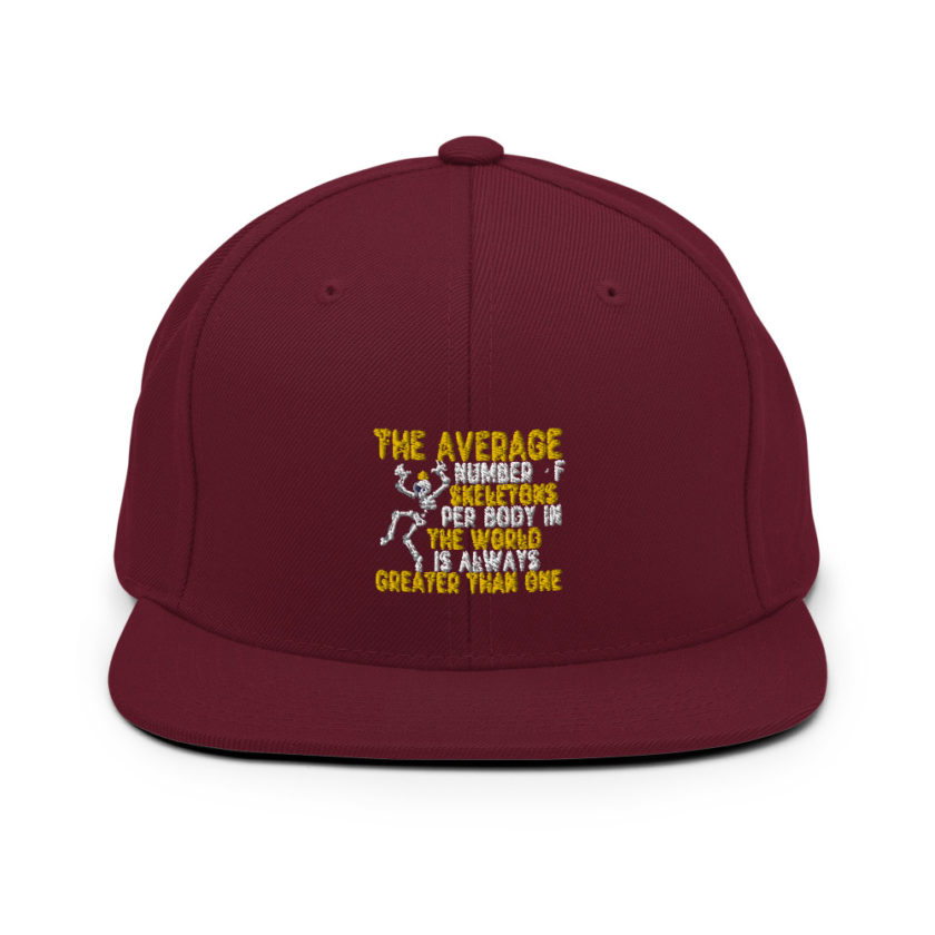 The average number of skeletons per body in the world is always greater than one. Snapback Hat - Image 7