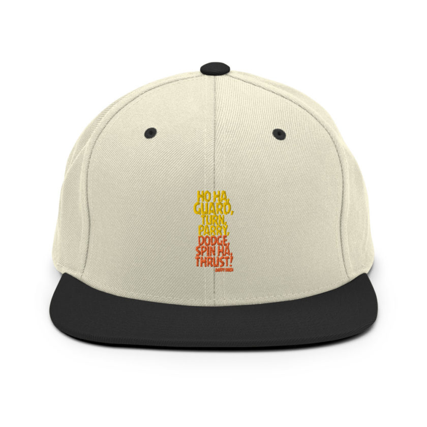 Ho ha, guard, turn, parry, dodge, spin ha, thrust! - Daffy Duck Snapback Hat - Image 19
