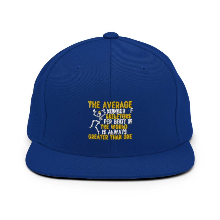 The average number of skeletons per body in the world is always greater than one. Snapback Hat - Image 8