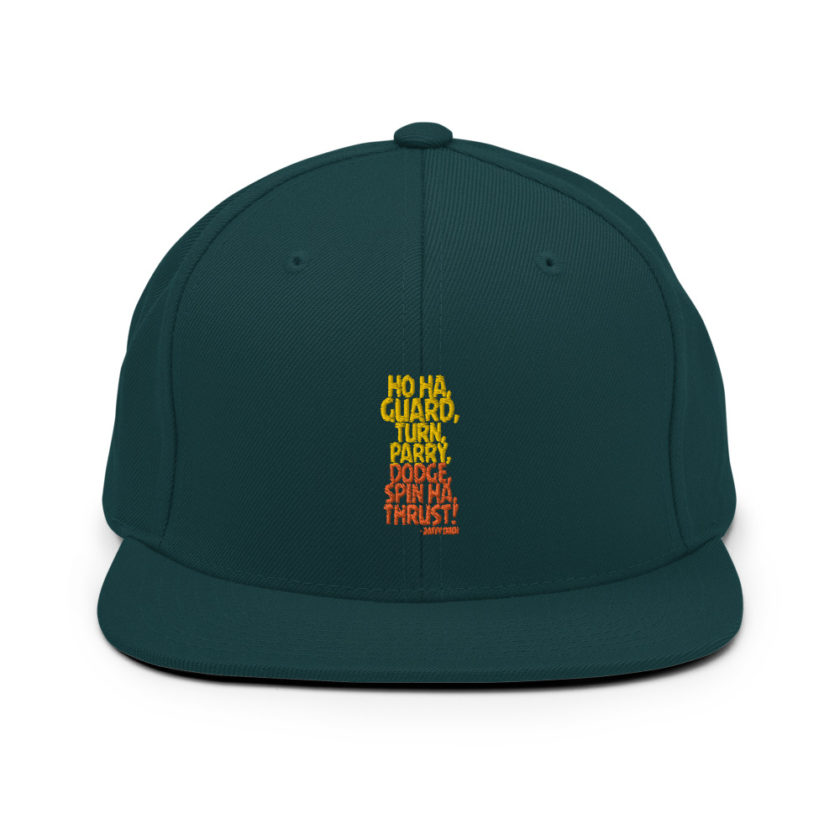 Ho ha, guard, turn, parry, dodge, spin ha, thrust! - Daffy Duck Snapback Hat - Image 11