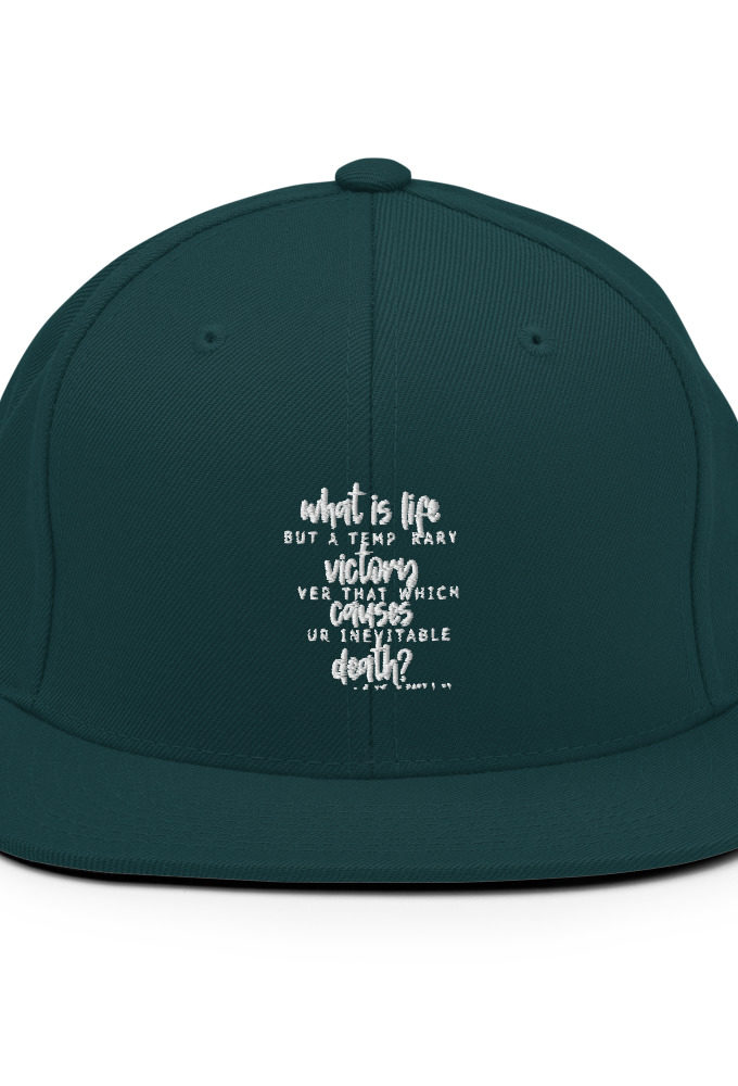 What is life but a temporary victory over that which causes our inevitable death? Endimian Snapback Hat