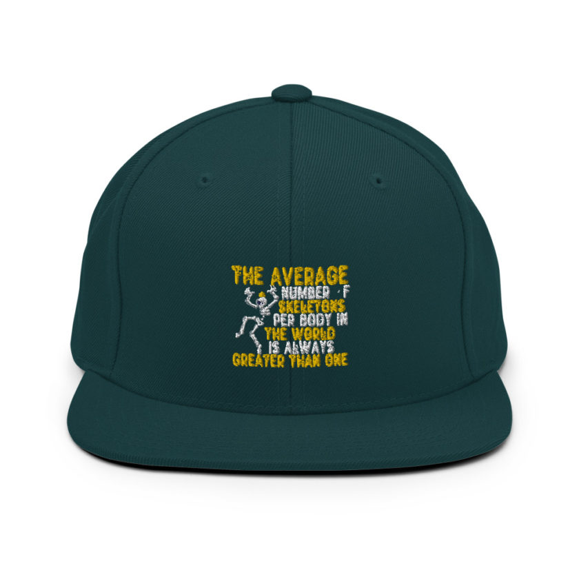 The average number of skeletons per body in the world is always greater than one. Snapback Hat - Image 11