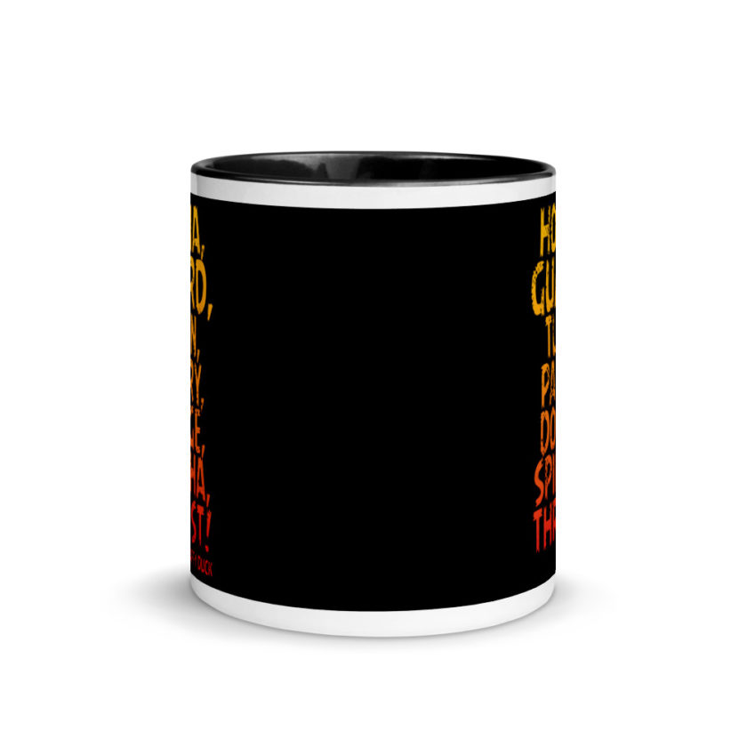 Ho ha, guard, turn, parry, dodge, spin ha, thrust! - Daffy Duck Mug with Color Inside - Image 3