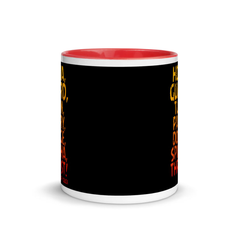 Ho ha, guard, turn, parry, dodge, spin ha, thrust! - Daffy Duck Mug with Color Inside - Image 5