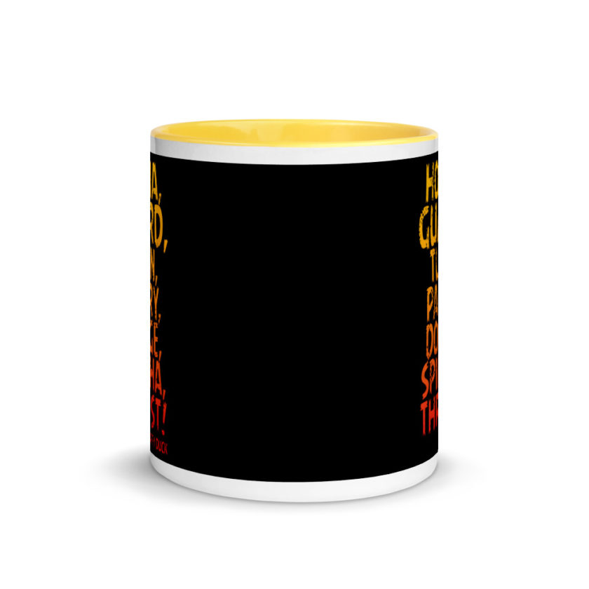 Ho ha, guard, turn, parry, dodge, spin ha, thrust! - Daffy Duck Mug with Color Inside - Image 17