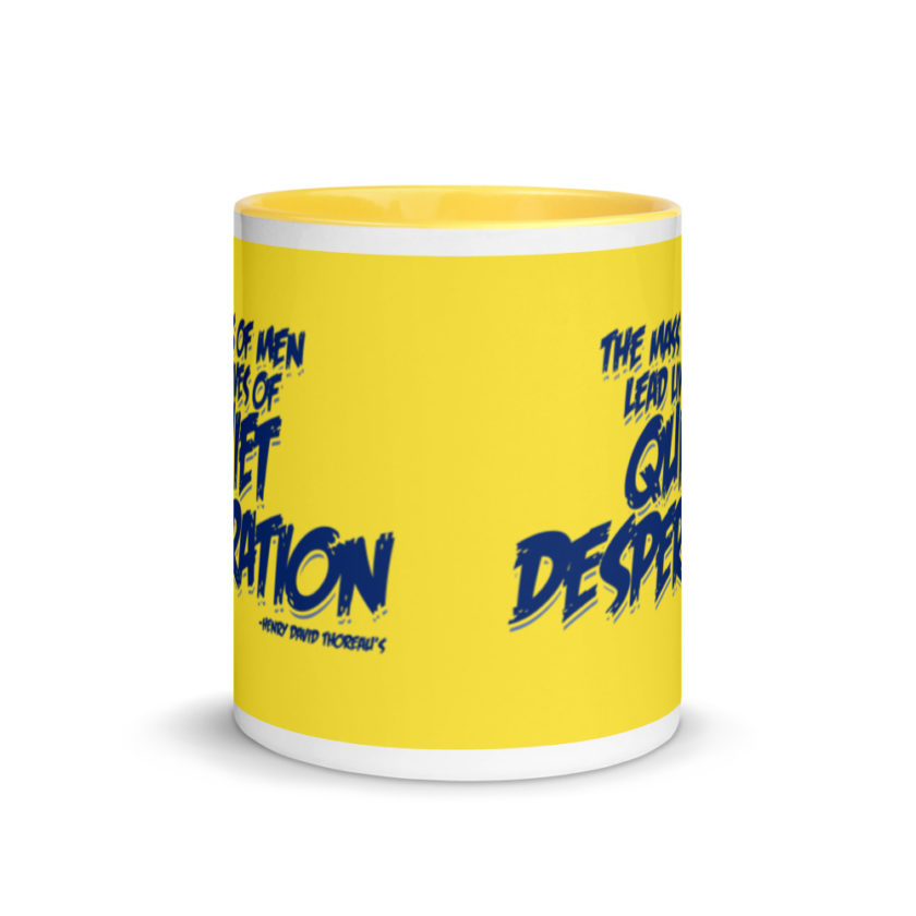 The mass of men lead lives of quiet desperation -Henry David Thoreau Mug with Color Inside - Image 18