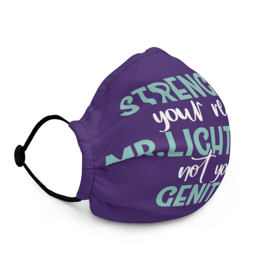 Strengthen your resolve Mr. light body, not your...genitals. Premium face mask - Image 3