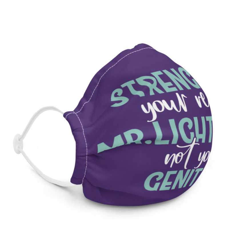 Strengthen your resolve Mr. light body, not your...genitals. Premium face mask - Image 5