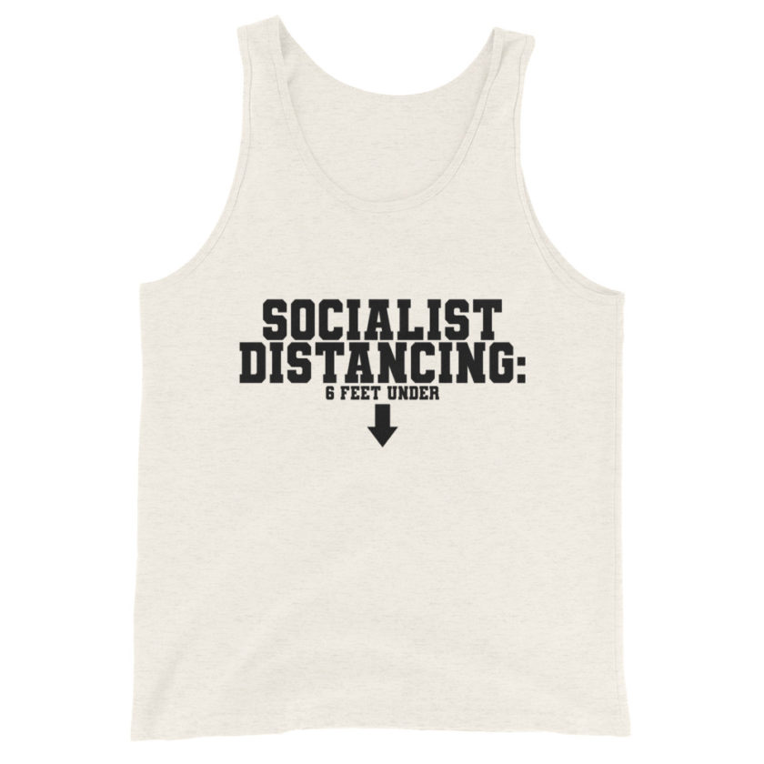 Socialist Distancing: 6 feet under Unisex Tank Top - Image 5