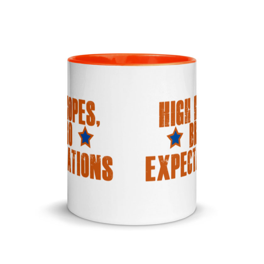 High hopes, bro expectations Mug with Color Inside - Image 9