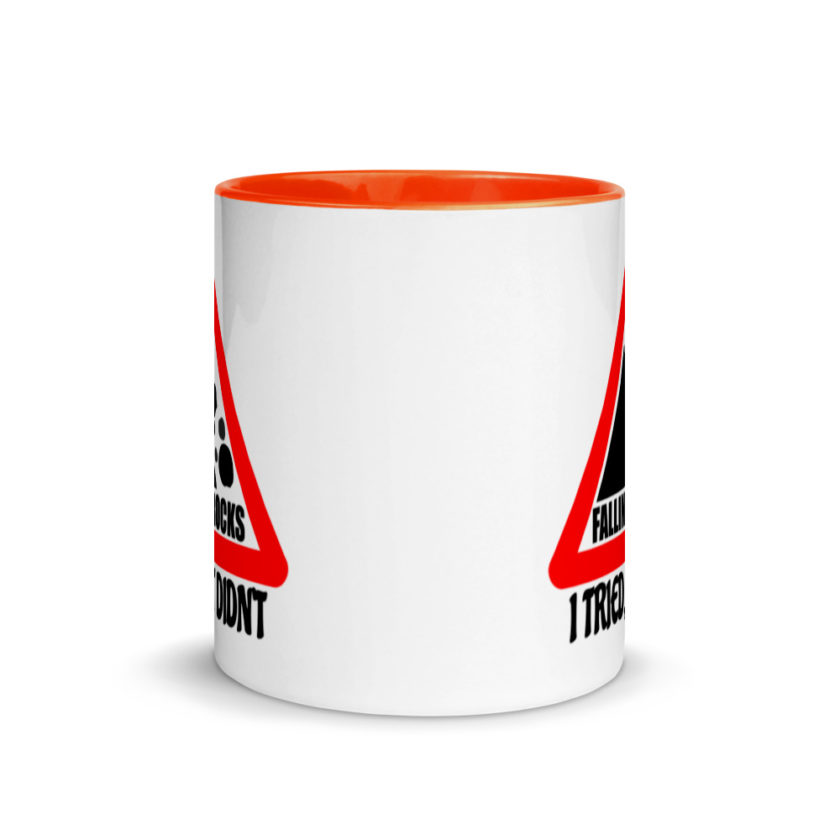 I saw a sign that said "Falling Rocks" I tried, it didn't.  Mug with Color Inside - Image 8